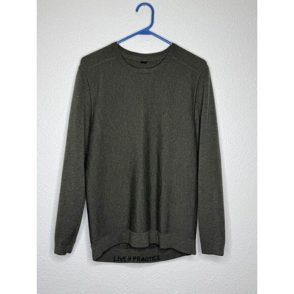 Lululemon Sweater Mens Small Alpine Air Crew Neck Live In Practice Wool Pullover
